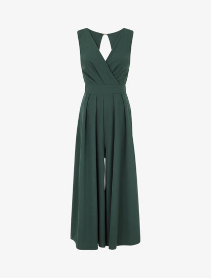 Combinaison unie et ajourée au dos - Vert sapin - 4