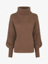 Pull uni en maille à col roulé - Marron - 4