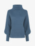 Pull uni en maille à col roulé - Bleu - 4