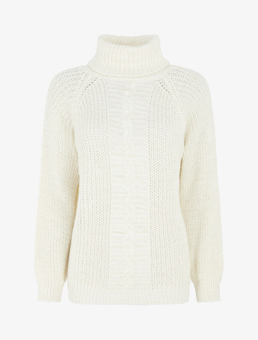 Pull uni en maille irisé - Crème - 4