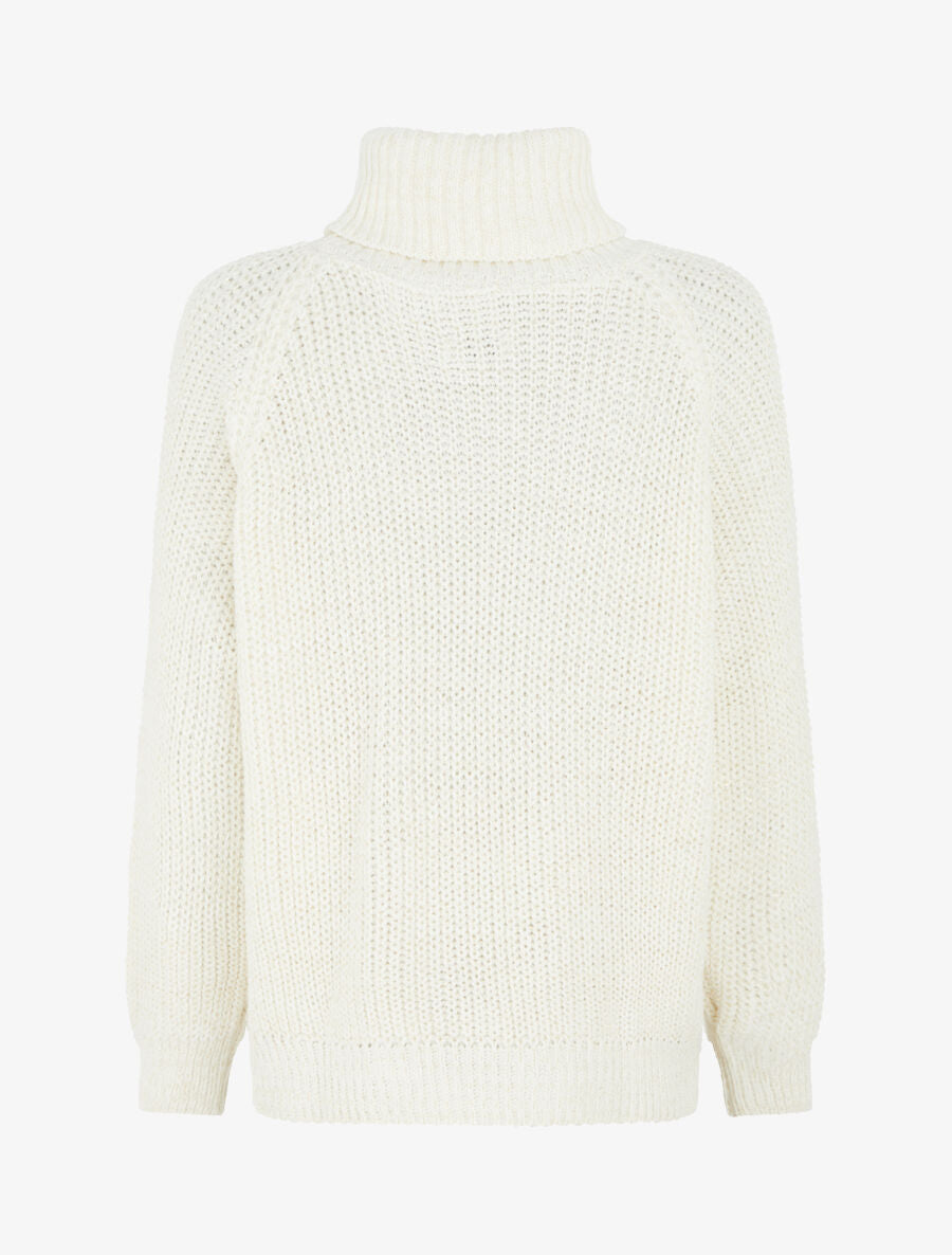 Pull uni en maille irisé - Crème - 2
