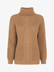 Pull uni en maille irisé - Camel - 1