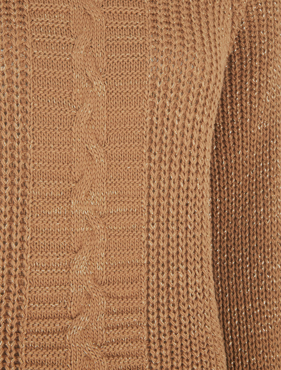 Pull uni en maille irisé - Camel - 3