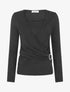 Pull fin effet superposé à empiècement bijou strassé - Noir - 4