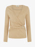 Pull fin effet superposé à empiècement bijou strassé - Beige - 1