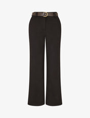 Pantalon épais uni coupe droite - Noir - 4