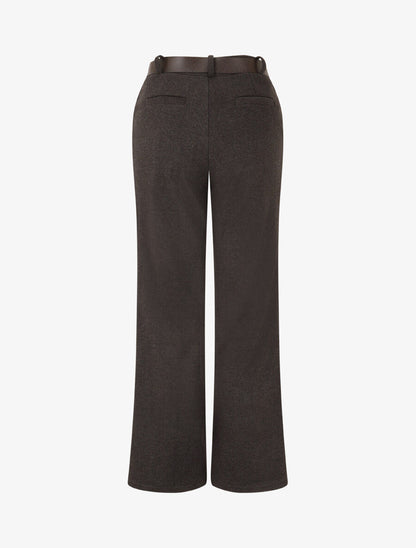Pantalon épais uni coupe droite - Anthracite - 2