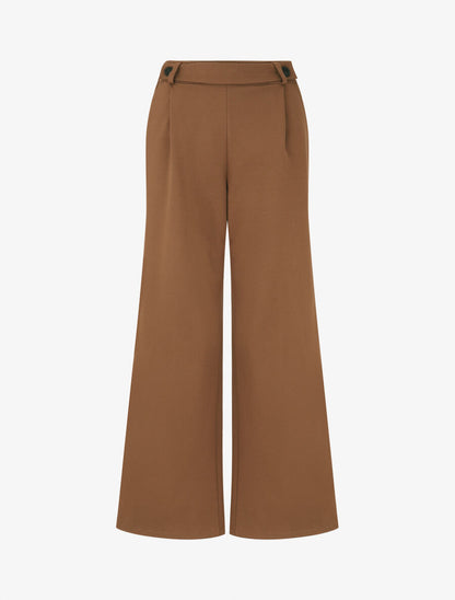 Pantalon long épais coupe ample - Marron - 1