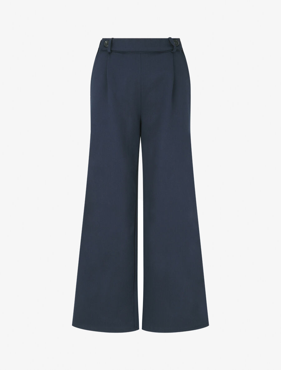 Pantalon long épais coupe ample - Marine - 1