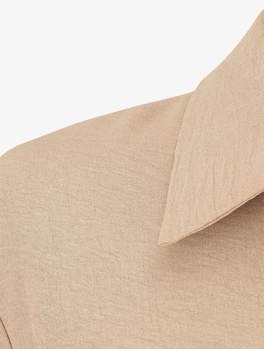 Chemisier asymétrique à nouer - Beige - 3