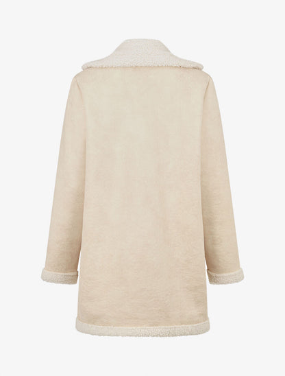 Manteau boutonné style aviateur - Beige - 2