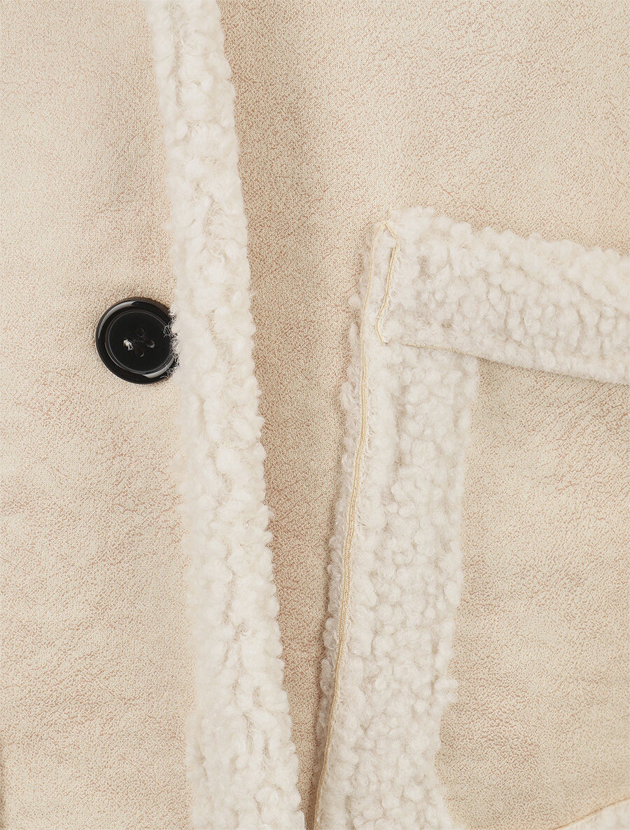 Manteau boutonné style aviateur - Beige - 3