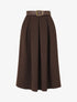 Jupe unie à taille élastiquée - Marron - 4