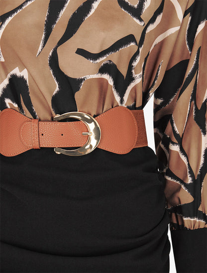 Robe moulante à buste imprimé graphique - Noir - 3