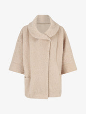 Manteau mi-long duveteux - Beige - 4