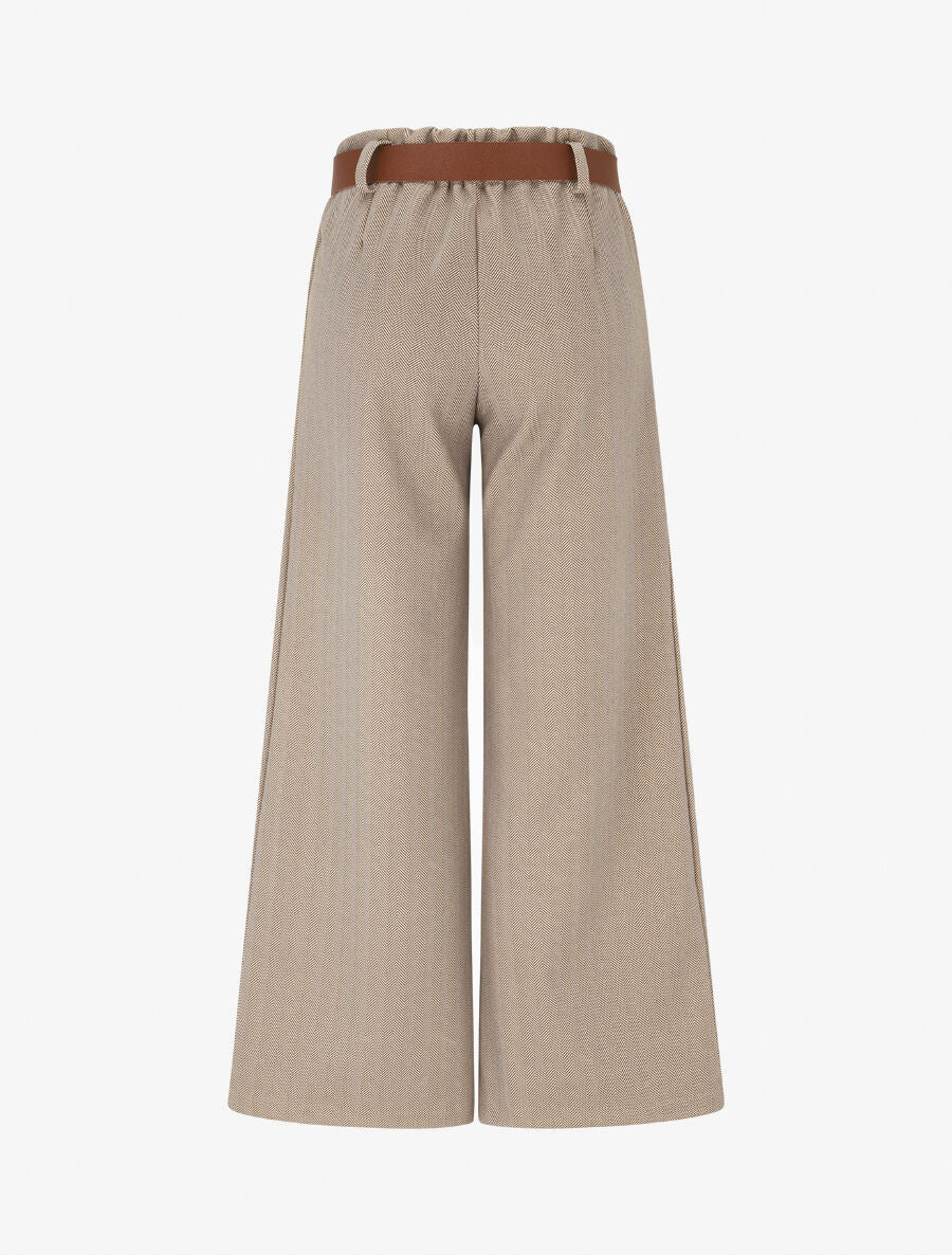 Pantalon épais effet tweed - Beige - 2