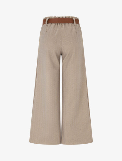 Pantalon épais effet tweed - Beige - 2