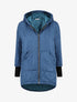 Manteau matelassé asymétrique à capuche - Bleu - 1