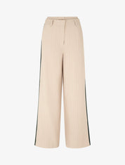 Pantalon fluide à bandes contrastantes - Beige - 1