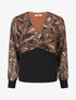 Top à taille droite imprimé abstrait - Marron - 1