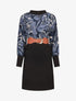 Robe moulante à buste imprimé graphique - Marine - 1