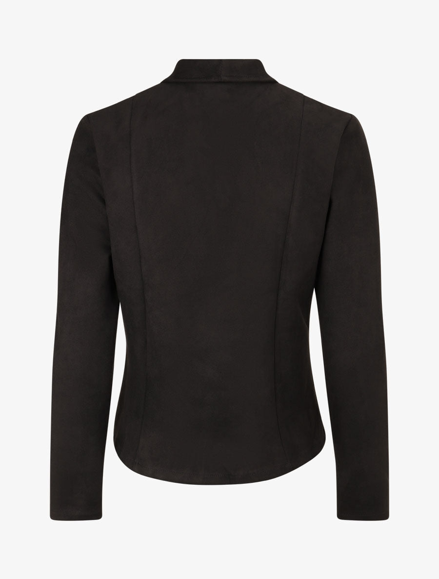 Veste en suédine col tailleur - Noir - 2