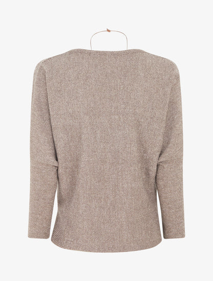 Pull côtelé et irisé - Taupe - 2