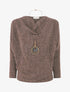Pull côtelé et irisé - Marron - 1