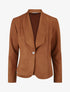 Veste en suédine col tailleur - Camel - 1