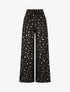 Pantalon élastiqué imprimé plumes irisées - Noir - 1