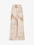 Pantalon fluide élastiqué imprimé abstrait - Camel - 4