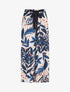 Pantalon ample taille haute imprimé feuilles - Marine - 1