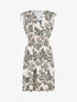 Robe élastiquée à imprimé foulard - Kaki - 1