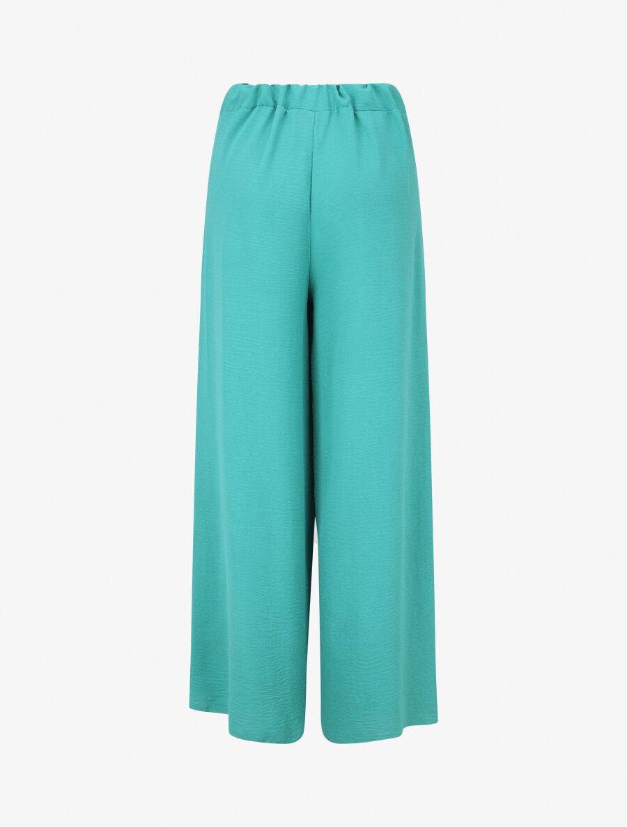 Pantalon fluide à double pans - Turquoise - 2