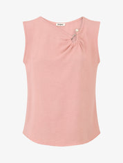 Top sans manches à col asymétrique - Rose - 1