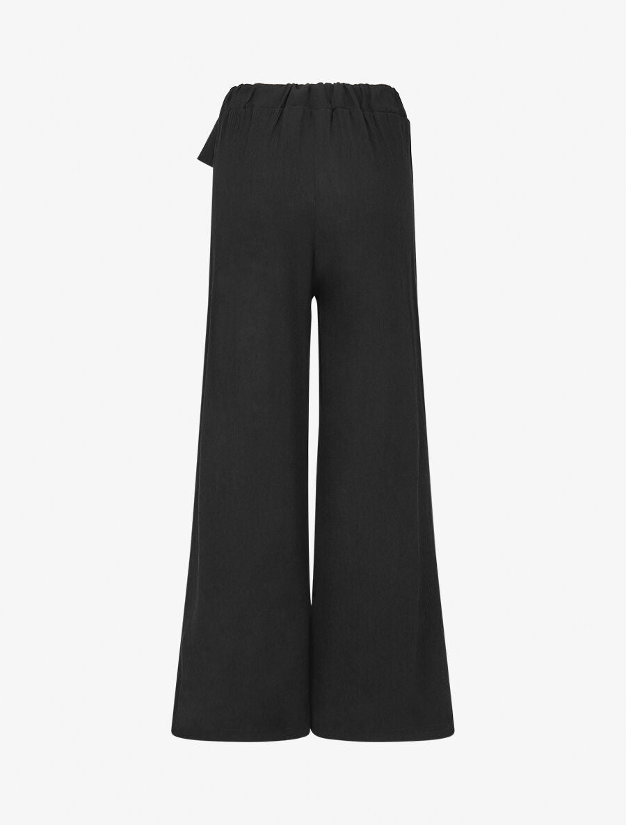 Pantalon texturé à pans - Noir - 2