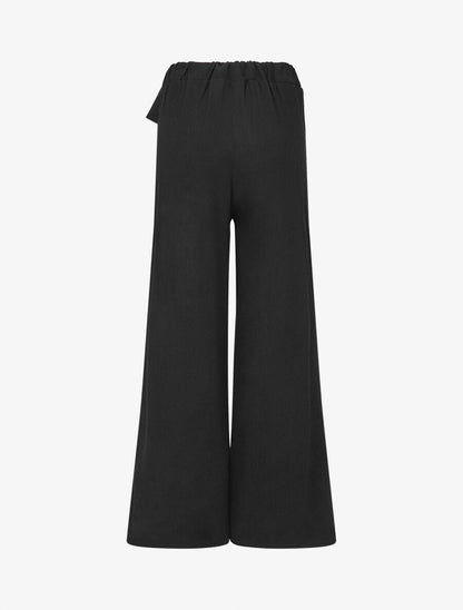Pantalon texturé à pans - Noir - 2