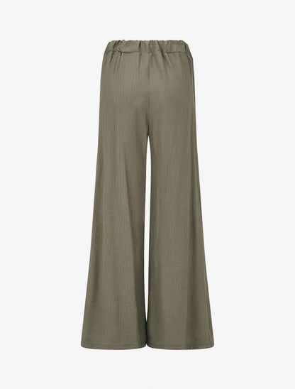 Pantalon texturé à pans - Kaki - 2