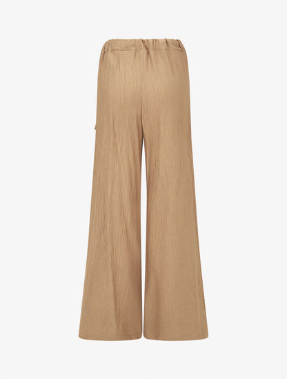 Pantalon texturé à pans - Camel - 2