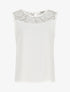 Top droit sans manches col dentelle - Blanc - 4