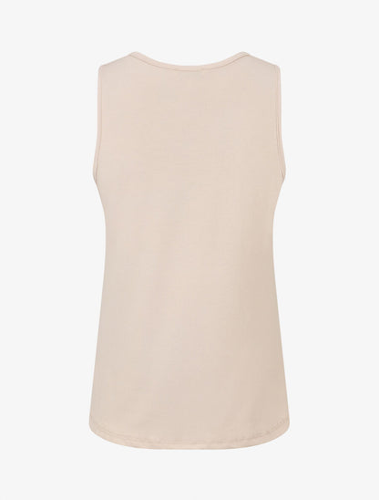 Top sans manches à col rond fantaisie - Beige - 2