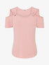 Top manches courtes à épaules dénudées - Rose - 1