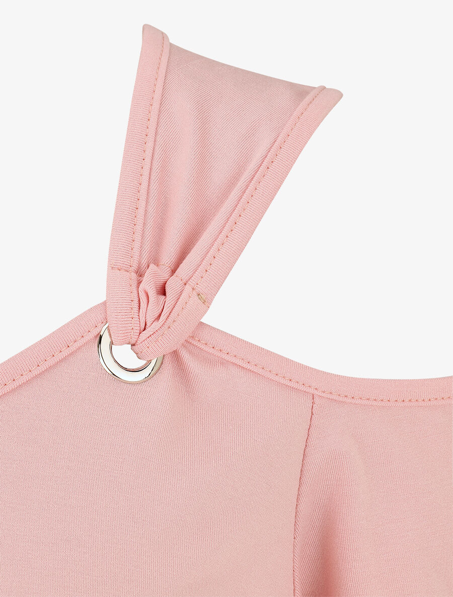 Top manches courtes à épaules dénudées - Rose - 3