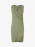 Robe moulante unie à boutons décoratifs - Kaki - 4