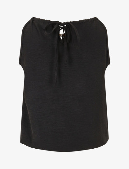 Top boule uni sans manches - Noir - 2