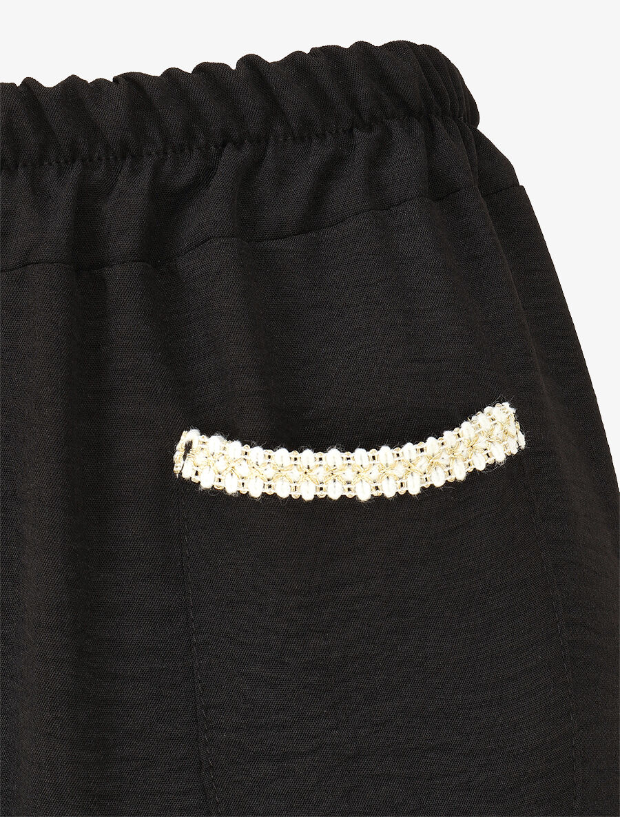 Pantalon fluide à poches stylisés - Noir - 3