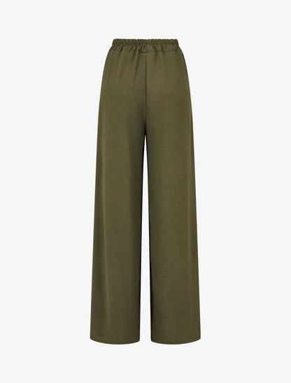 Pantalon fluide à poches stylisés - Kaki - 2
