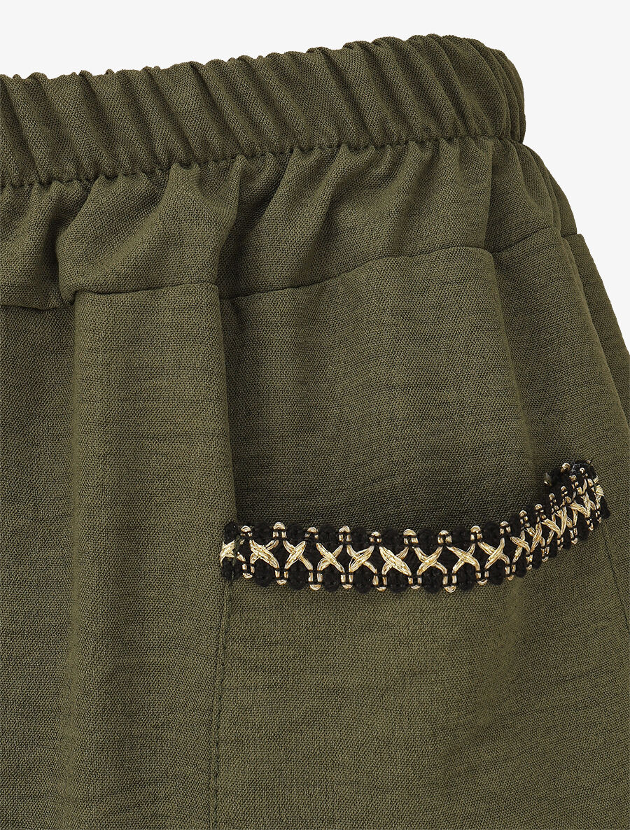 Pantalon fluide à poches stylisés - Kaki - 3