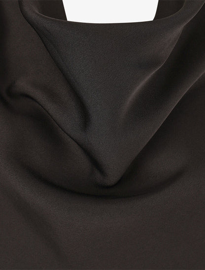 Blouse fluide unie effet satiné - Noir - 3