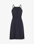 Robe unie sans manches à taille élastiquée - Marine - 4
